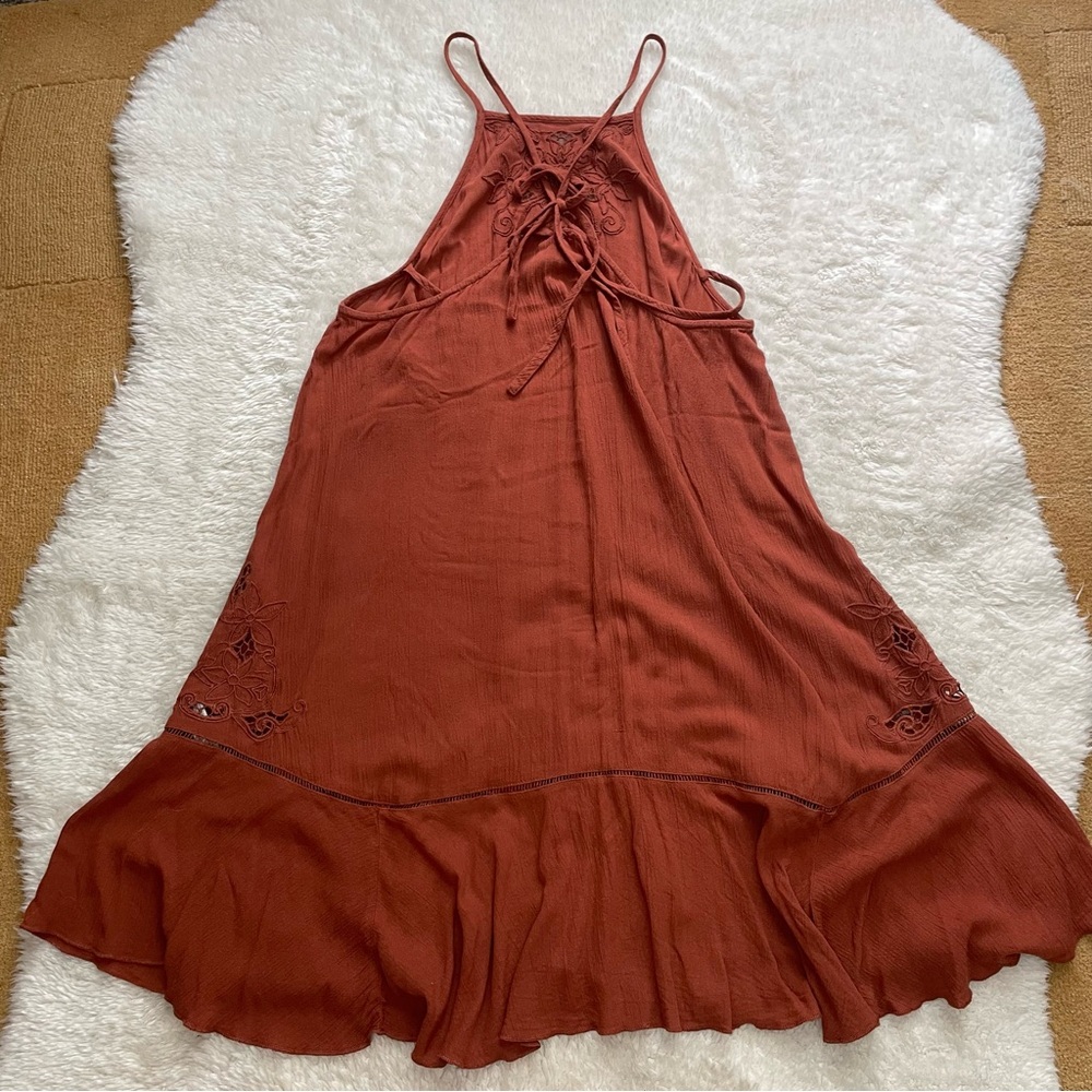 Free People heat wave rust embroidered swing tunic dress - Picture 5 of 9